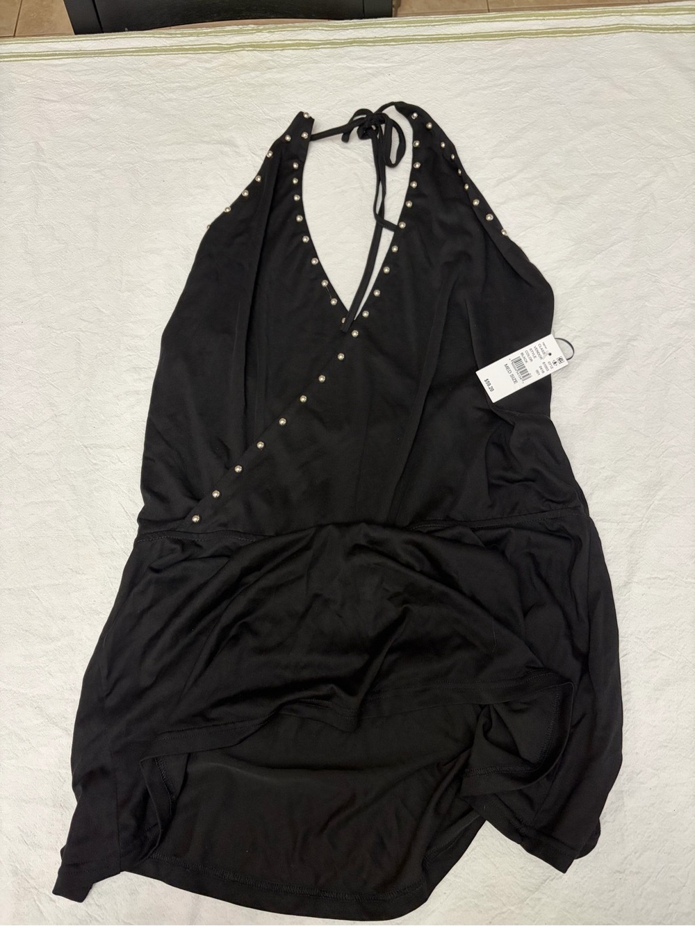 PacSun Black Halter Mini Dress with Stud Trim